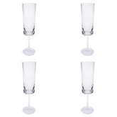 Set of Four Clear Acrylic Stemmed Flutes