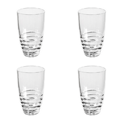 Set of Four Clear Swirl Acrylic Highball Glasses