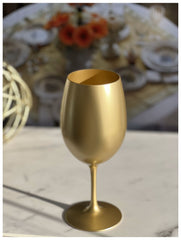 Set of Four Gold Acrylic Stemmed All Purpose Wine Glass