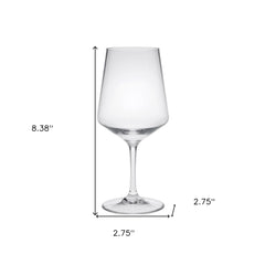 Set of Four Clear Tritan Plastic Stemmed All Purpose Wine Glasses