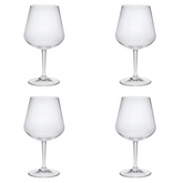 Set of Four Clear Tritan Plastic Stemmed All Purpose Wine Glasses