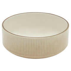 Sand Sixteen Piece Round Striped Ceramic Service For Four Dinnerware Set