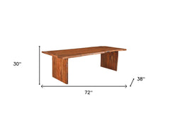 72" Brown Solid Wood Dining Table