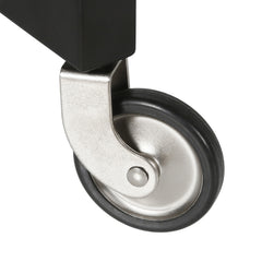 Black Steel And Glass Round Rolling Bar Cart