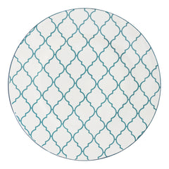 Turquoise Sixteen Piece Round Trellis Ceramic Service For Four Dinnerware Set