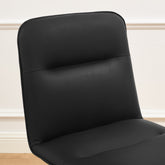 Set of Two Tufted Black And Gold Upholstered Faux Leather Dining Side Chairs