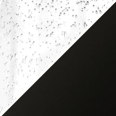 23" Black Glass Table Lamp With Flax Drum Shade