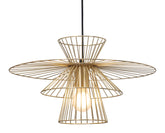 Gold Caged Geometric Metal Hanging Ceiling Light