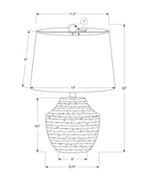 20" Cream Concrete Urn Table Lamp With Cream Empire Shade