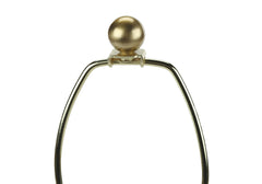 24" Blue Ceramic Gourd Table Lamp With Cream Empire Shade