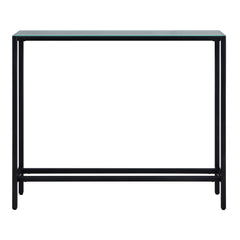 36" Black Mirrored Glass Console Table