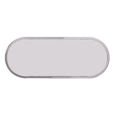 42" Clear and Silver Mirrored Glass Oval Frame Console Table With Storage