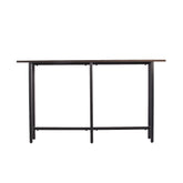 54" Espresso and Black Frame Console Table