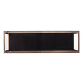 48" Clear and Champagne Glass Floor Shelf Console Table With Storage