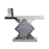 Diamond Silver Mirrored Console Table