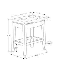 Set of Two 25" Gray And White Faux Leather And Solid Wood Backless Counter Height Bar Chairs