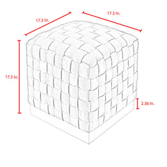 17" Lilac Velvet And Gold Ottoman