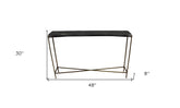 48" Black and Gold Stone Frame Console Table