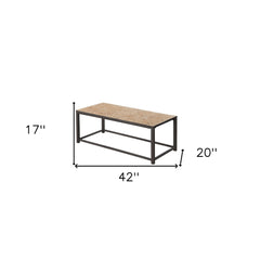 42" Brown Rectangular Coffee Table