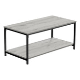 40" Grey And Black Rectangular Coffee Table