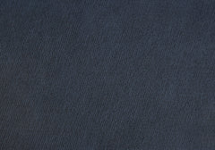 14" Blue Velvet And Gold Round Ottoman