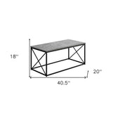 41" Grey Rectangular Coffee Table