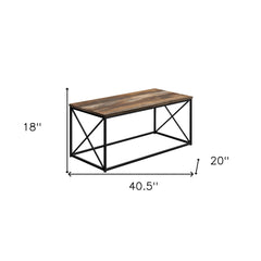 41" Brown Rectangular Coffee Table