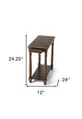 24" Cherry Manufactured Wood Rectangular End Table With Shelf