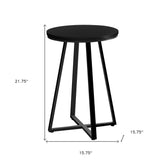 22" Black Round End Table