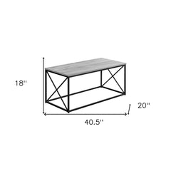 41" Grey Rectangular Coffee Table