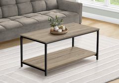 40" Dark Taupe And Black Rectangular Coffee Table