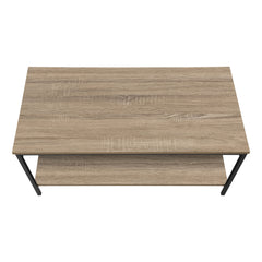 40" Dark Taupe And Black Rectangular Coffee Table
