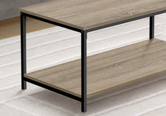 40" Dark Taupe And Black Rectangular Coffee Table