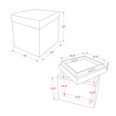 18" Blush Faux Fur And Black Storage