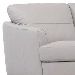 83" Pearl Gray Leather And Black Sofa