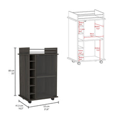 22" Brown and Black Open shelving TV Stand