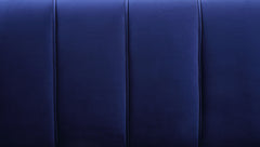 78" Blue Velvet And Gold Sofa