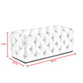 48" Blush And Black Upholstered Velvet Bench