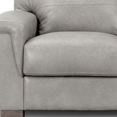 91" Gray Leather And Black Sofa