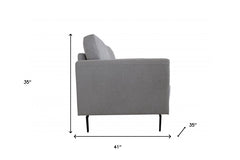 41" Light Gray And Black Linen Arm Chair