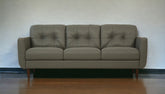 83" Green Leather And Black Sofa