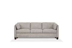 81" Dusty White Leather And Black Sofa