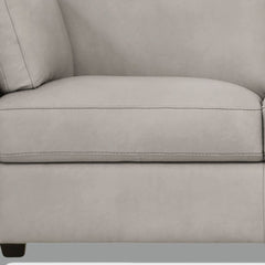 81" Dusty White Leather And Black Sofa