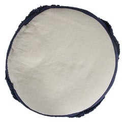 18" Blue 100% Cotton Ottoman