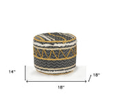 18" Black 100% Cotton Ottoman