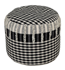 18" Black 100% Cotton Ottoman