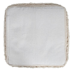 18" Cream 100% Cotton Ottoman