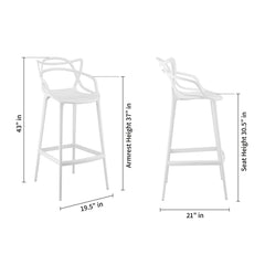 31" White Bar Chair