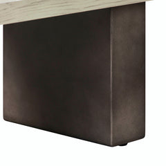 24" Gray And Brown Concrete And Solid Wood Coffee Table