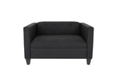 80" Black And Dark Brown Polyester Blend Loveseat